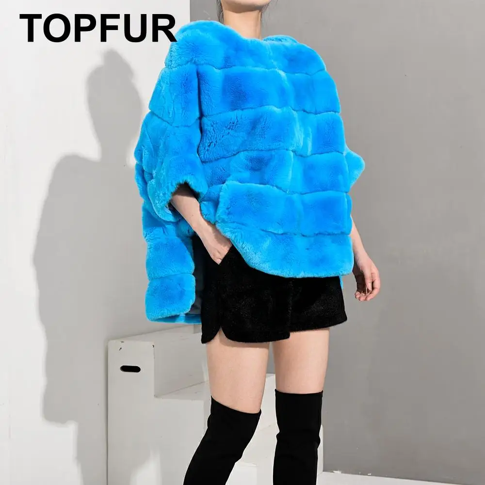 

TOPFUR Rex Rabbit Fur Pullover Jacket Women Winter Coat Women Rabbit Fur Jacket Turquoise Coat Women Leather Jacket Women