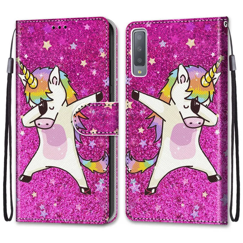 A7 2018 case on for Samsung Galaxy A7 2018 cases magnet flip leather cover for Samsung A6 A5 A8 A9 2018 case luxury wallet coque