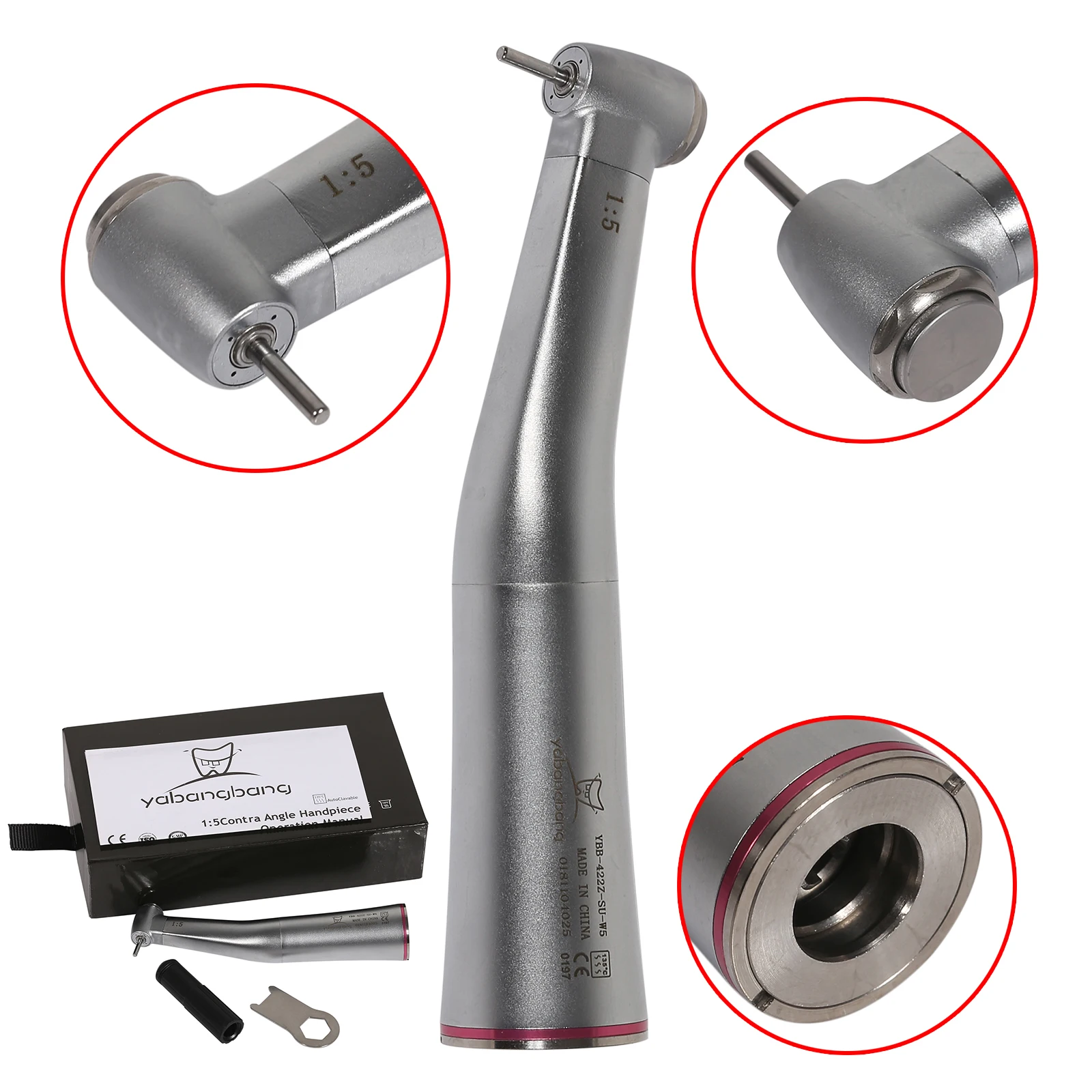 NSK Style MINI Head Ratio 1:5 Increasing Contra Angle 4 Water Sprays Dental Low Speed Handpiece Fit KAVO dentistry Oral