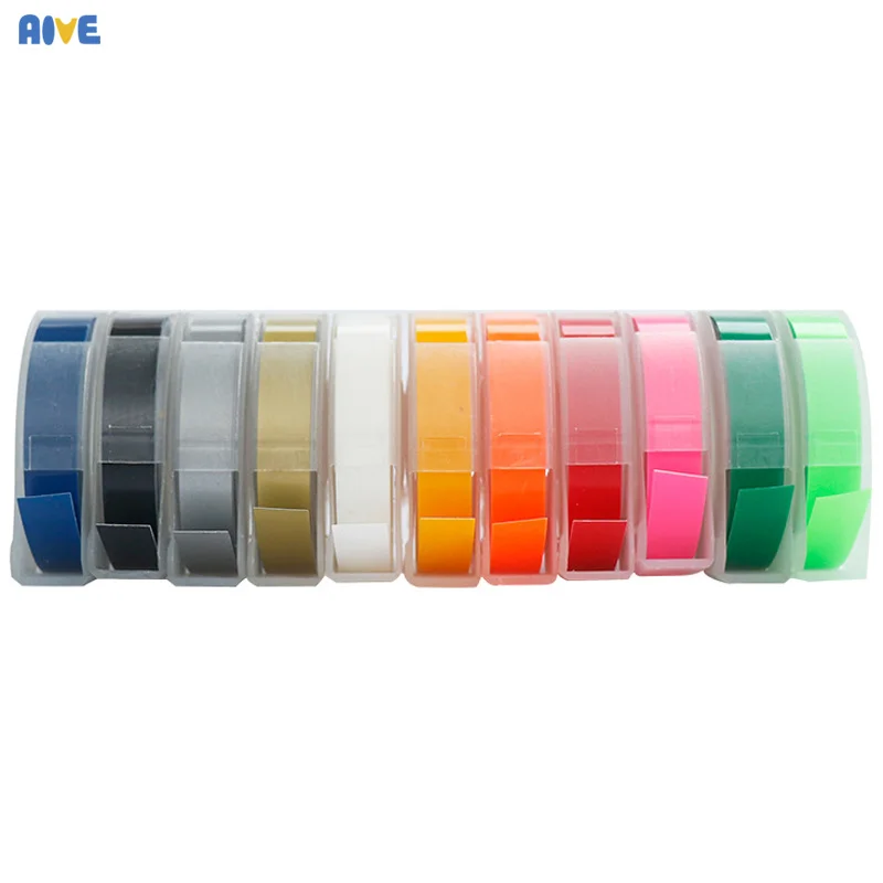 5pcs 6MM  3D Plastic Embossing Tape for Embossing Label Maker PVC DYMO 1540 1595 12965 Motex  vinilo adhesivo para muebles