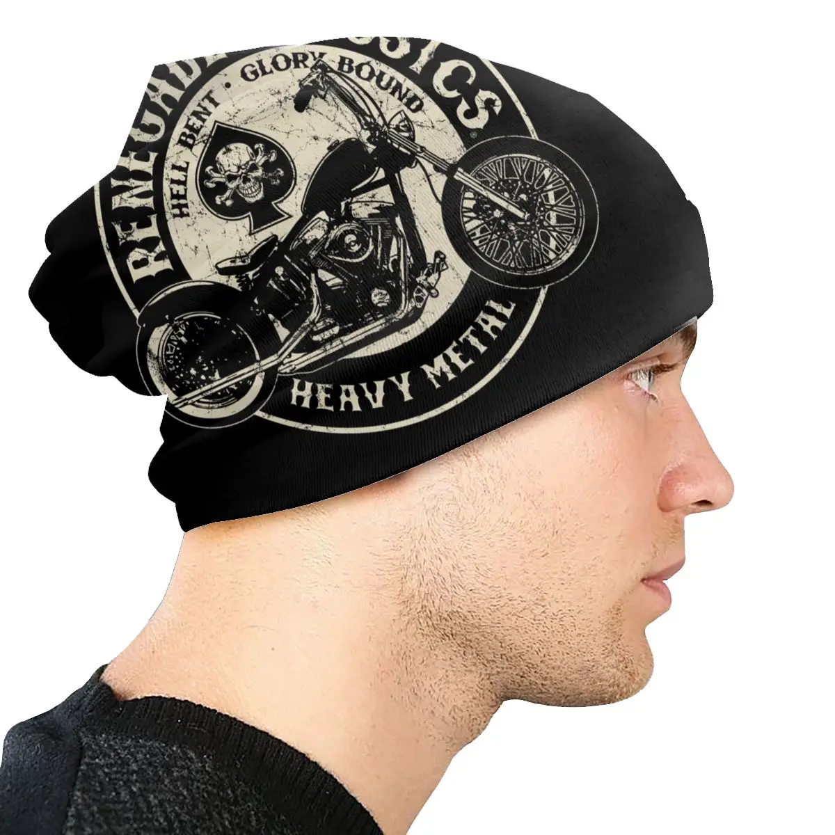 Vintage Glory Bounds Motorcycle USA Bonnet Hat Outdoor Skullies Beanies Hat for Men Women Knitted Hat Warm Dual-use Unisex Caps