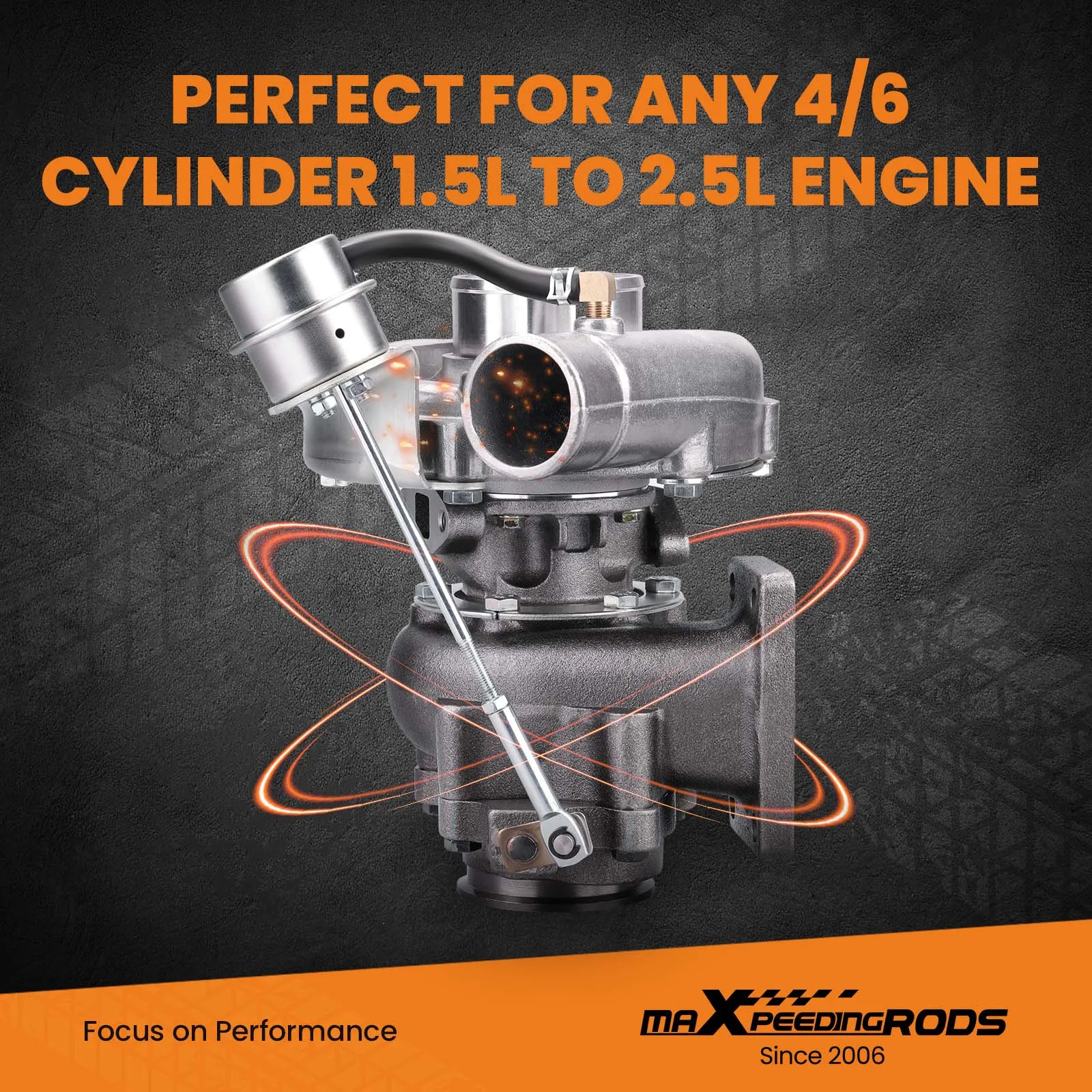 شاحن توربيني عالمي T3 Turbo.63 A/R مزود بالزيت على شكل حرف V لـ 4/6 Cyl 420HP