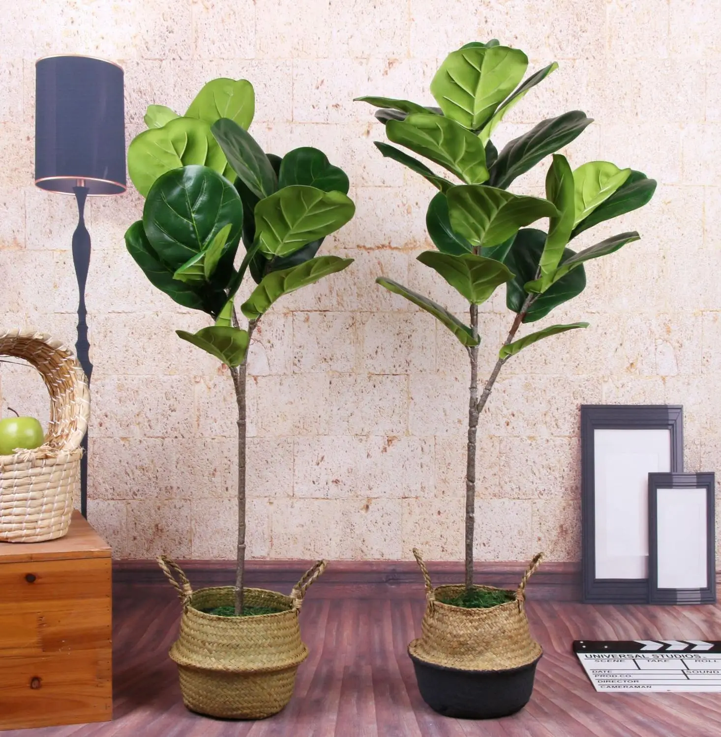 113cm Large Artificial Plants Branch Tropical Ficus Fake Banyan Tree Plastic Leaves Simulation Tree For Home Garden Decor