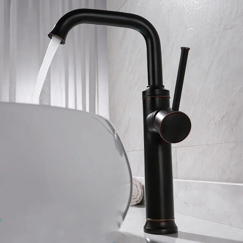 ORB Single Handle Bathroom Sink Faucet Rotatable One Hole Deck Mount Lavatory Oil Rubbed Bronze