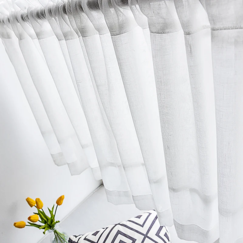 CITYINCITY Half Curtain for kitchen Transparent Sheer Tulle Short door Curtain for barHome Decor  Customized