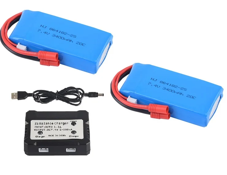 Upgrade 7.4V 3400mAh 20C lipo Battery 2S batteria For Syma X8C X8W X8G x8 series RC Quadcopter high quality with protect board