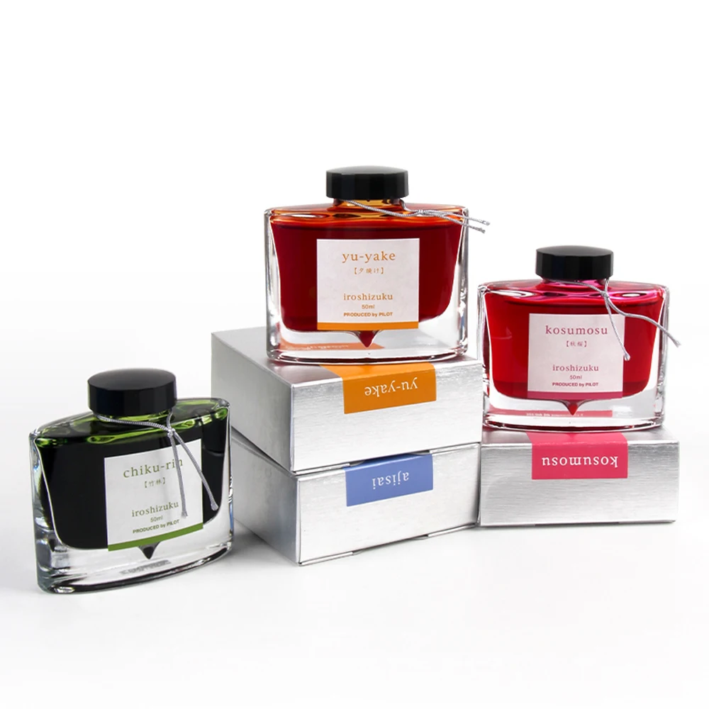 1 Botol Tinta PILOT-50 Tinta Pena Tinta Warna Alami 50Ml Iroshizuku Non-karbon Pena Tinta 24 Warna Non-blocking