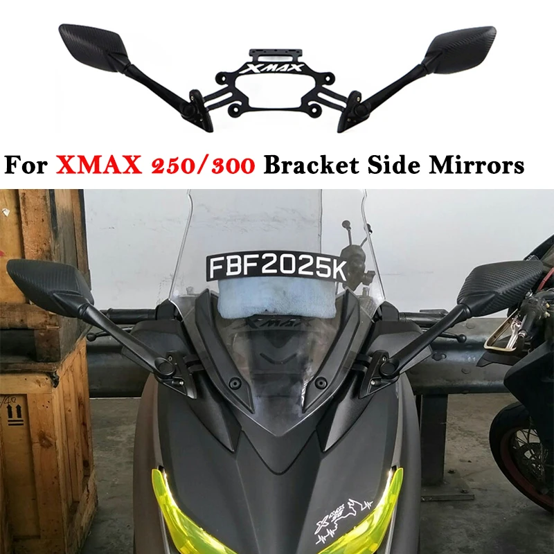 

Motorcycle Bracket Side Mirrors For Yamaha XMAX 250 300 XMAX300 XMAX250 CNC Aluminum Front Stand Holder Phone Bracket GPS Plate