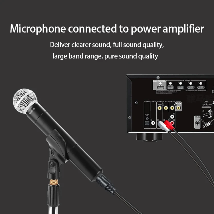 เสียง RCA ชาย2 XLR 3พินชายหญิง Cannon เครื่องขยายเสียงผสมปลั๊ก AV สาย Dual XLR ถึง dual RCA