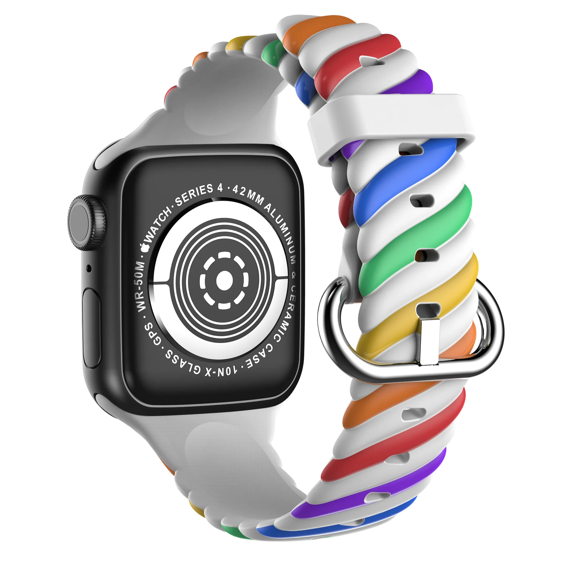 Sports Silicone Two-tone Stripes Strap For Apple Watch 38 40 41mm 42 44 45 mm Bracelet iWatch Band Series 3 4 5 6 7 SE Wristband