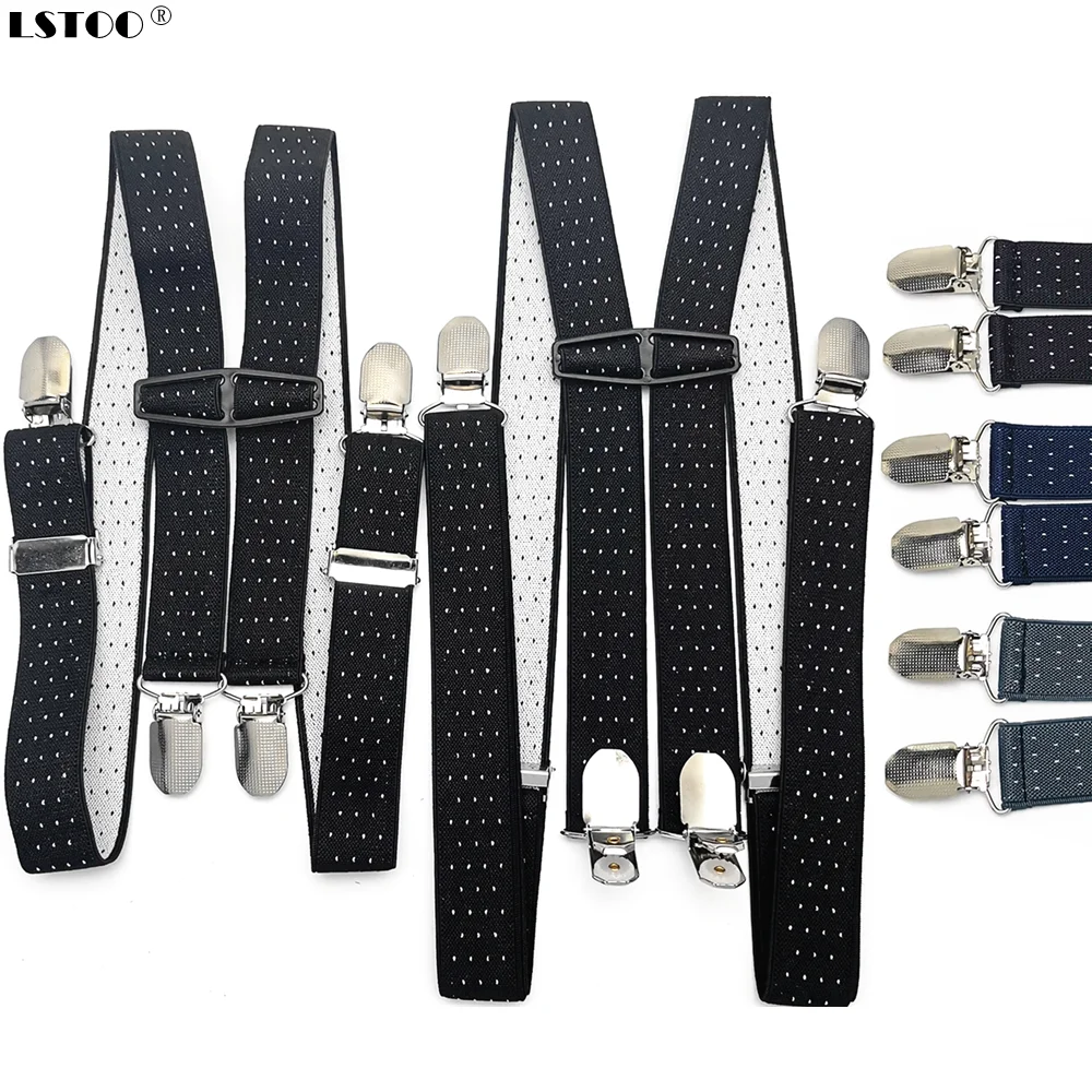 2.5CM Wide Adult Kids Dot Jacquard Suspenders Men Women Elastic Adjustable Suspensorio Braces Wedding Party Wear Match Shirt