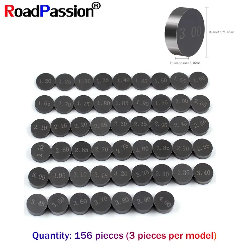 156pcs Motorbike Motor Engine Adjustable Valve Shim Diameter 9.48mm Kit For HONDA CRF450R CRF450X RVT1000R TRX450ER VTR1000