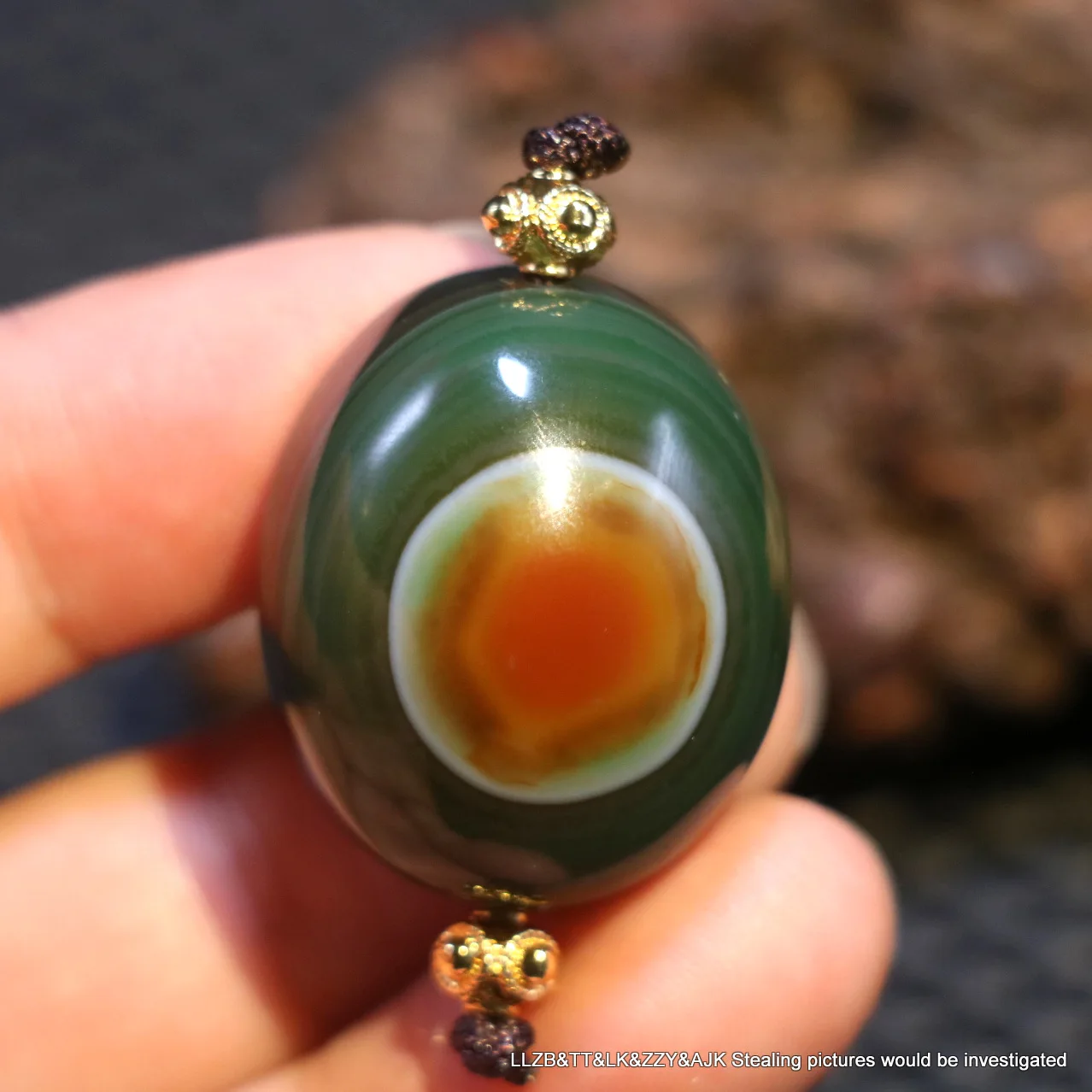 

Exquisite Magic Power Tibetan Old Agate Colorful Heaven Eye Goat dZi Bead Pendant $$$ LKbrother Talisman Treasure UPD210923E5