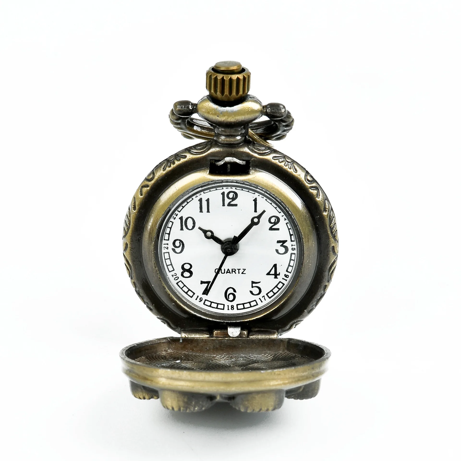 Small bronze six petals with performance retro hollow fashion copper pocket watch