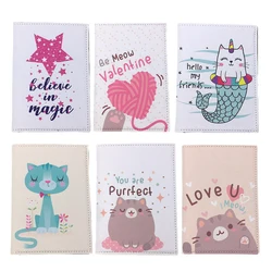 New Cute Cartoon Design Passport Cover for Women PU Leather Passport Holder Travel Ticket Folder ID Card Credit Card Holder Bag