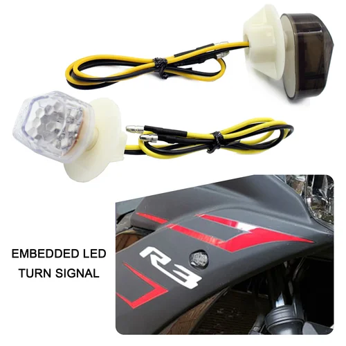 Imagen 2 del producto Intermitentes para motocicleta, indicador LED, luces fotográfico intermitentes, Motor de bombilla para Yamaha YZF R1 R6 R6S R3 R6S FZ1 FZ6 FZ8 FAZER