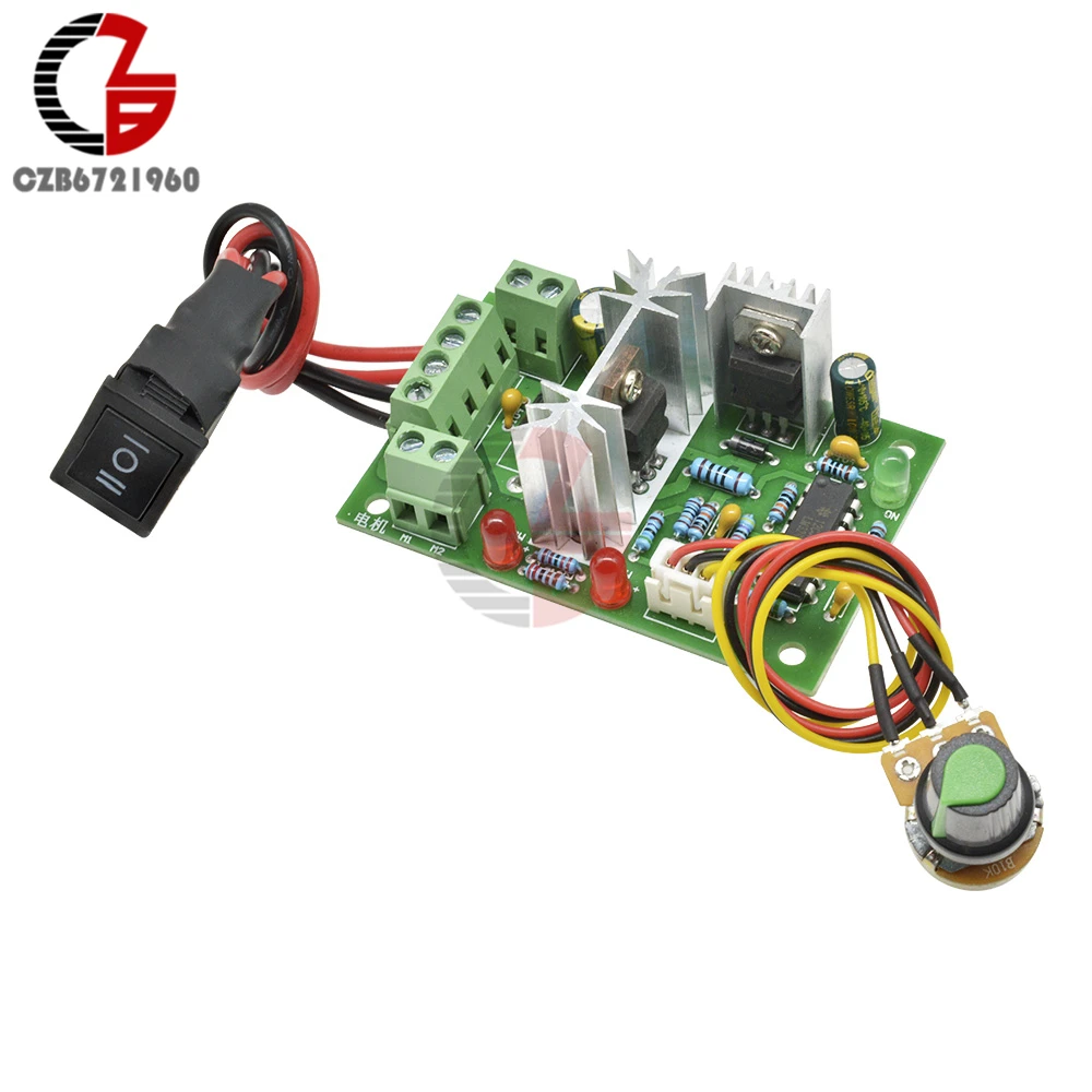 6-30V Voltage Regulator 80W 6A DC Motor Speed Controller Regulator High Torque Adjustable 12V 24V PWM Reversible Control