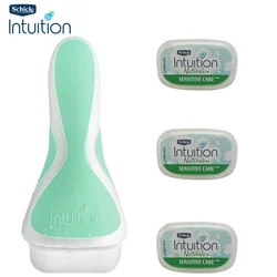 1 Razor + 3 Blades Original Intuition Lady Shaver Safety Razor Hair Shaving Women Aloe Vitamin E Sensitive Skin Safe In Stock