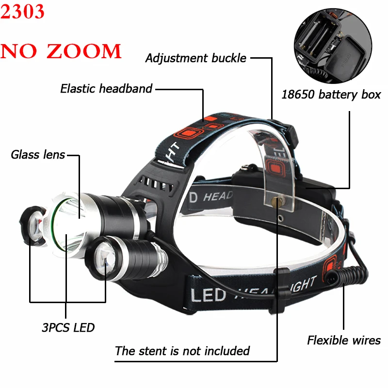 Z30 7800LM LED T6 Headlamp Head Lamp lighting Light Flashlight Torch Lanterna Fishing+18650 battery+charger+packing box