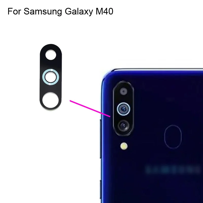 

2PCS High quality For Samsung Galaxy M40 Back Rear Camera Glass Lens test good For Samsung Galaxy M 40 Replacement Parts