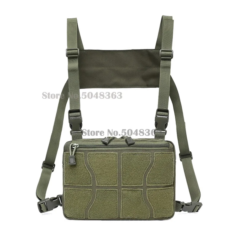 Military Tactical Chest Rig Bag Men Adjustable Fanny Pack Multi-Functional Molle Tool Pouch Shoulder Bag Tactical Vest Bag