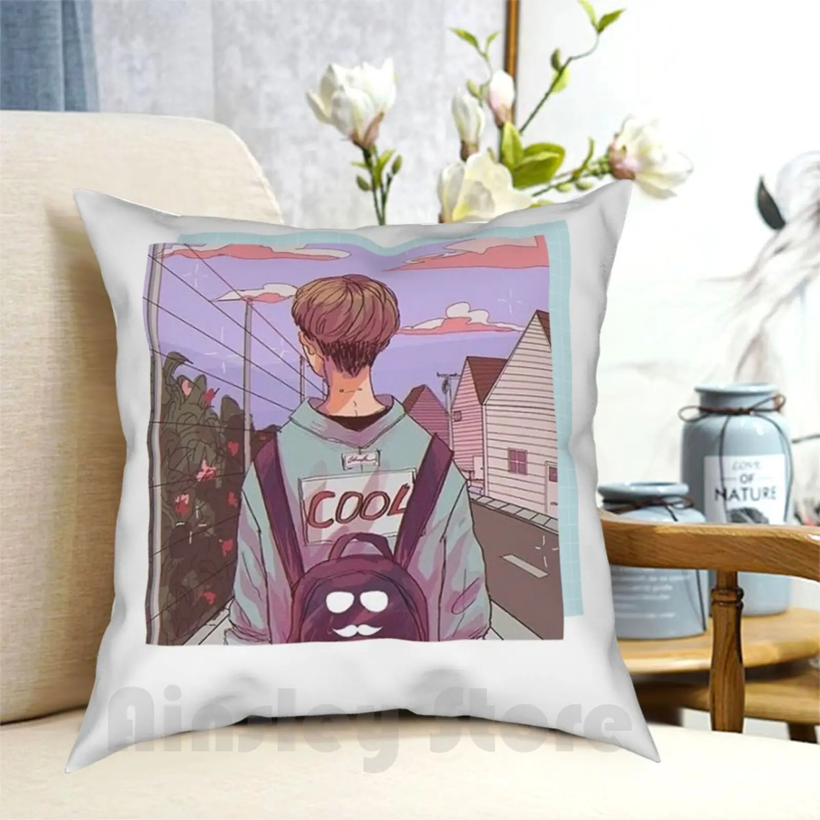 Aesthetic Boy Pillow Case Printed Home Soft Throw Pillow Aesthetic Aesthetics Vaporwave Vaporwave Aesthetic Glitch