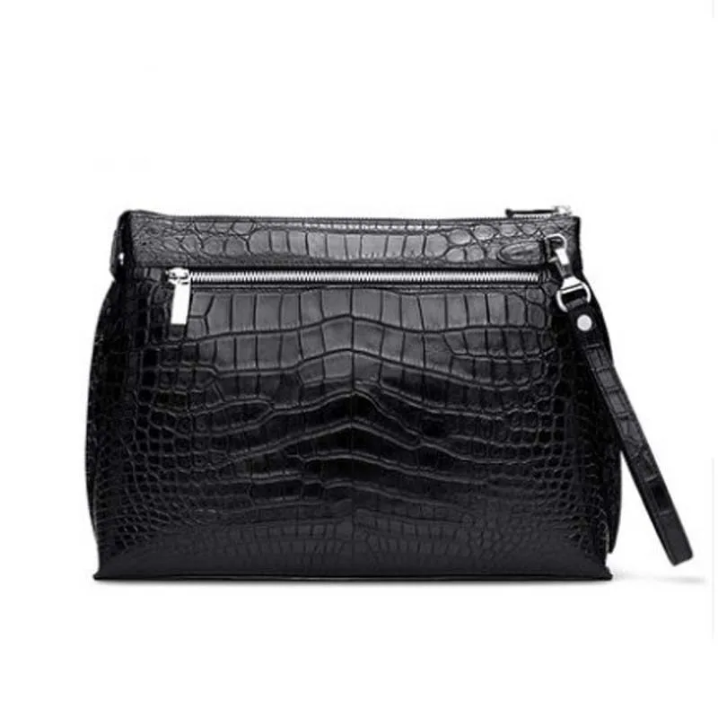 gete  new New crocodile leather men  hand bag men clutch bag large capacity hand bag fashion personality crocodile bag men's bag