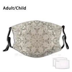 Paris Fashion Bling Pearl Rhinestone Vintage Lace Funny Print Reusable Pm2.130 Filter Face Mask Vintage Lace Paris Girl Paris