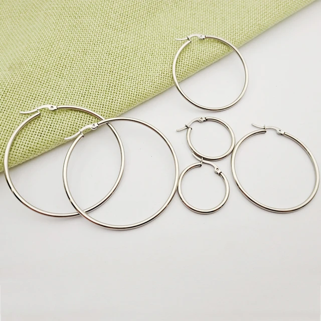 Surgical steel large hoop earrings clearance