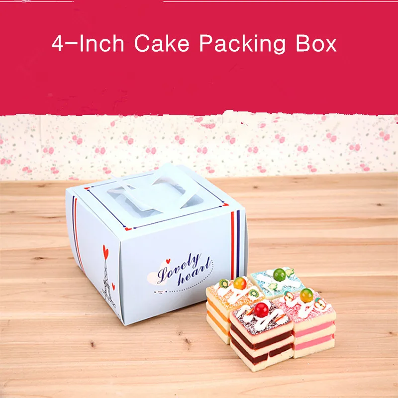 20PCS  16x16x10cm Bakery Cake Cheesecake packaging box  Birthday cake paper box with handle WHOLESALE