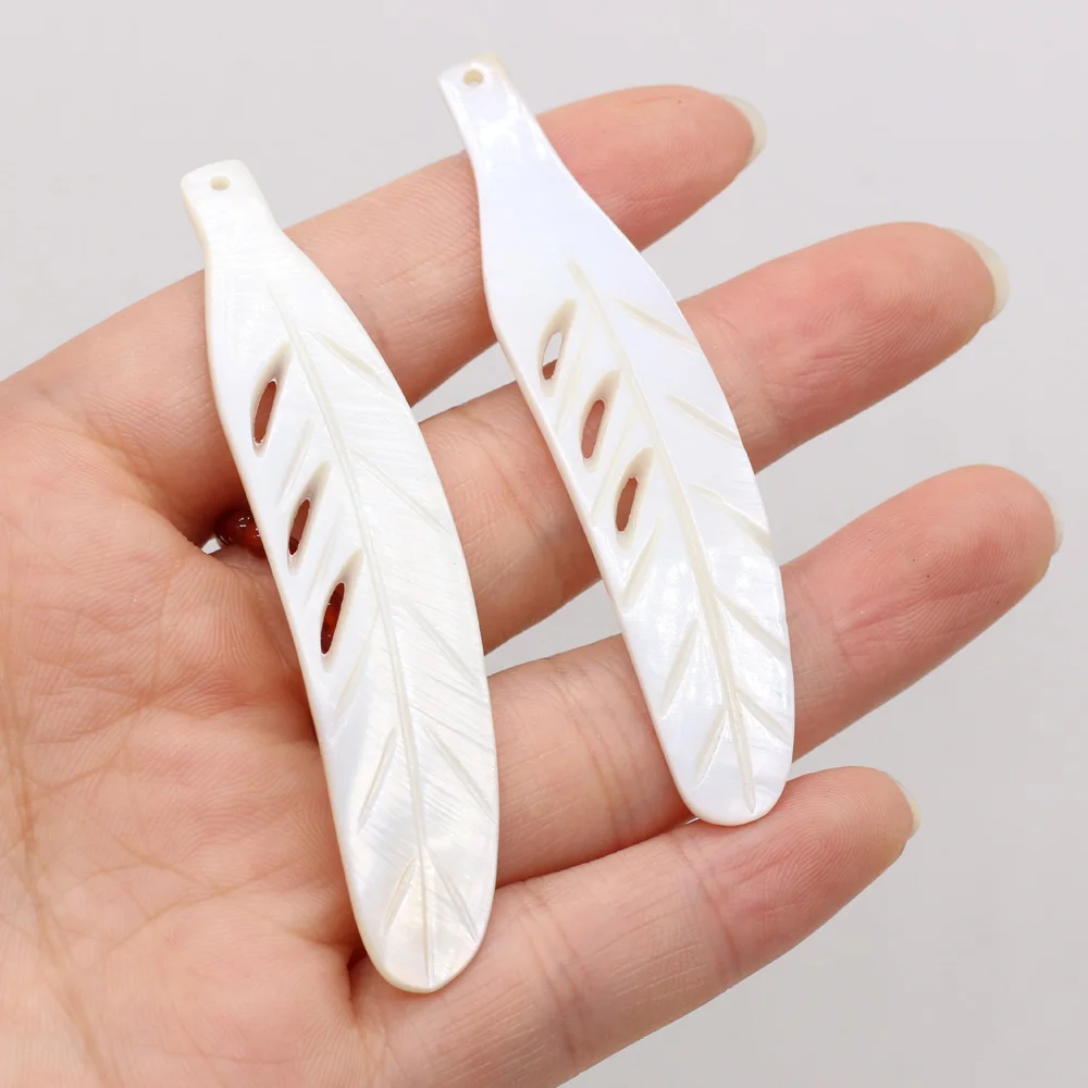 5PC Natural Shell Charms Leaf Mother of Pearl Carved Pendant for DIY Jewelry Making Necklace Earrings Accessories Exquisite Gift