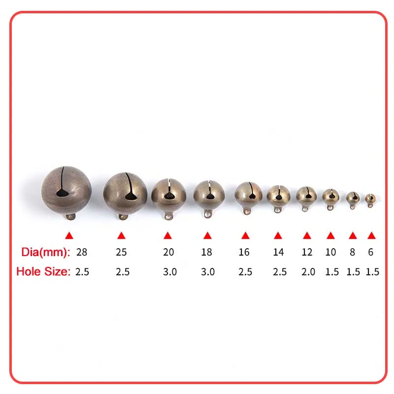 소리나는 구리 니켈 골동품 브로젠 벨, 팔찌 DIY 쥬얼리 제작 장식 액세서리, 6mm, 8mm, 10mm, 12mm, 14mm, 16mm, 18mm, 20mm, 25mm, 28mm