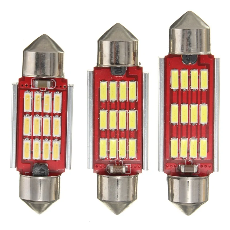 2 stücke/4 stücke/10 stücke Led Dome licht 36mm 39mm 42mm 4014 SMD 12LED canbus Innen Girlande Lampe Birne Lesen Licht Dropship