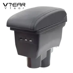 Vtear 푸조 2008 301 c Elysee 팔걸이 가죽 팔걸이, USB 자동차 스타일링 보관함, 자동차 센터 콘솔 부품 액세서리