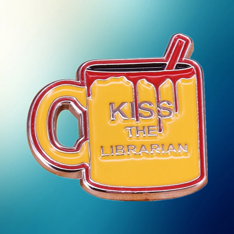 Kiss The Librarian Spike William the Bloody Vampire Slayer Coffee Mug enamel pin Cup brooch