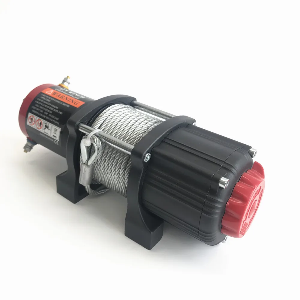 12v 4500lb電動ウインチリモートコントロールヘビーデューティを設定atvトレーラー高強度鋼電気ウインチ