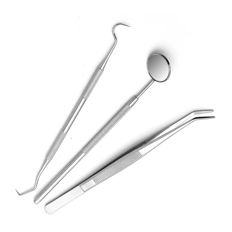 Instrument dentystyczny zestaw dentystyczny lusterko w kształcie ust sonda hak Pick zestaw pęset dentystyka dentista przygotuj narzędzie narzędzia do czyszczenia zębów — zdjęcie 2