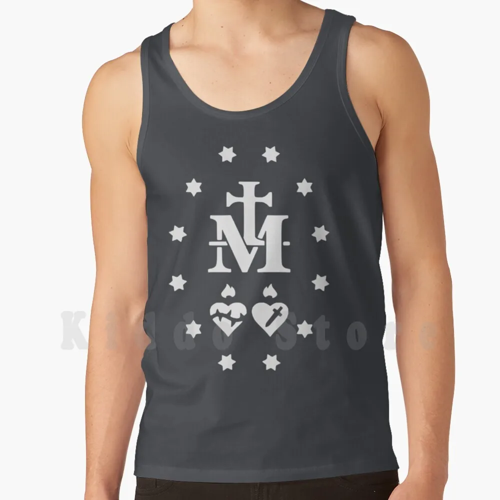 Medalla Virgen María Camisetas sin mangas Chaleco Sin mangas Católico Santo Fe cristiana Religión Católico San Jesús