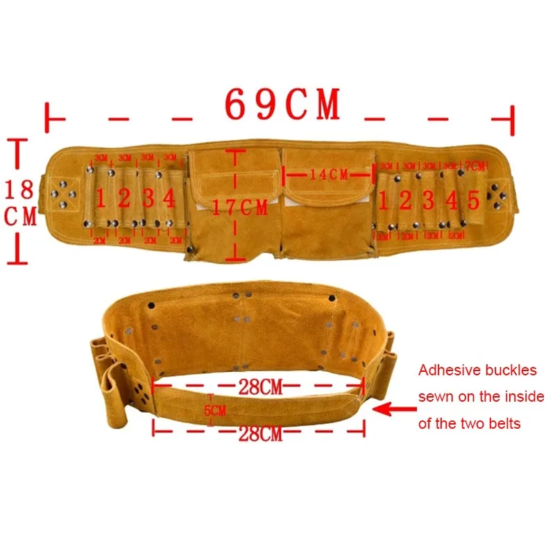 Leather Repair Kit Bag Pocket Hardware Tool Belt For High-Altitude Construction Worker Electrician