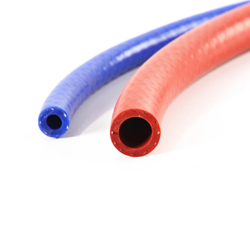 1M 6-32mm ID Red/Blue Silicone Vacuum Tubing Reinforced Braided Rubber Hose Air Water Pipe Heat Resistant High Pressure Line