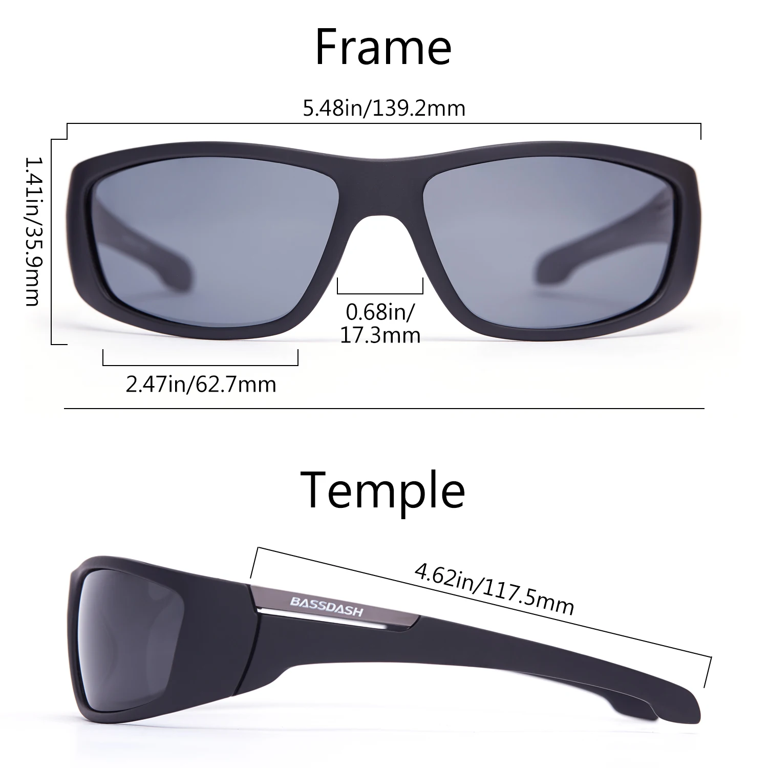 Bassdash V02 Polarized UV Protection Sunglasses for Fishing Kayaking Running Driving Hiking, 2021 New Sport Sunglasses for Men