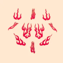 1 PC Hight Quality Embroidery Bright Red Flame Patch Clothing Applique Shirt Jeans Sticker Iron On Parch DIY Accessories