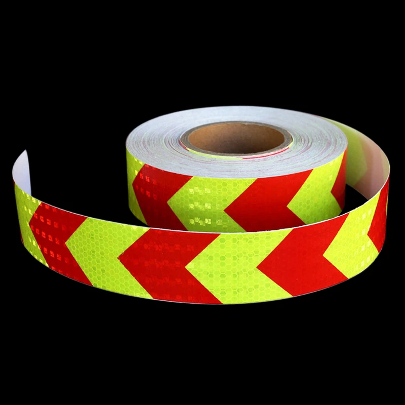 Roadstar 5cm X 5m Arrow Pattern Mesh Reflective Ribbon Car Sticker Automotive Style Vehicle Truck Motorcycle Warning Film