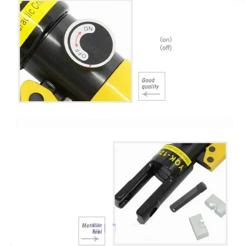 HQ Hydromatic Ferrule Sleeves Crimping Tool 6-12TON Hydraulic Cable Terminal Crimper for 0.5-10MM Ferrule Sleeve Crimping