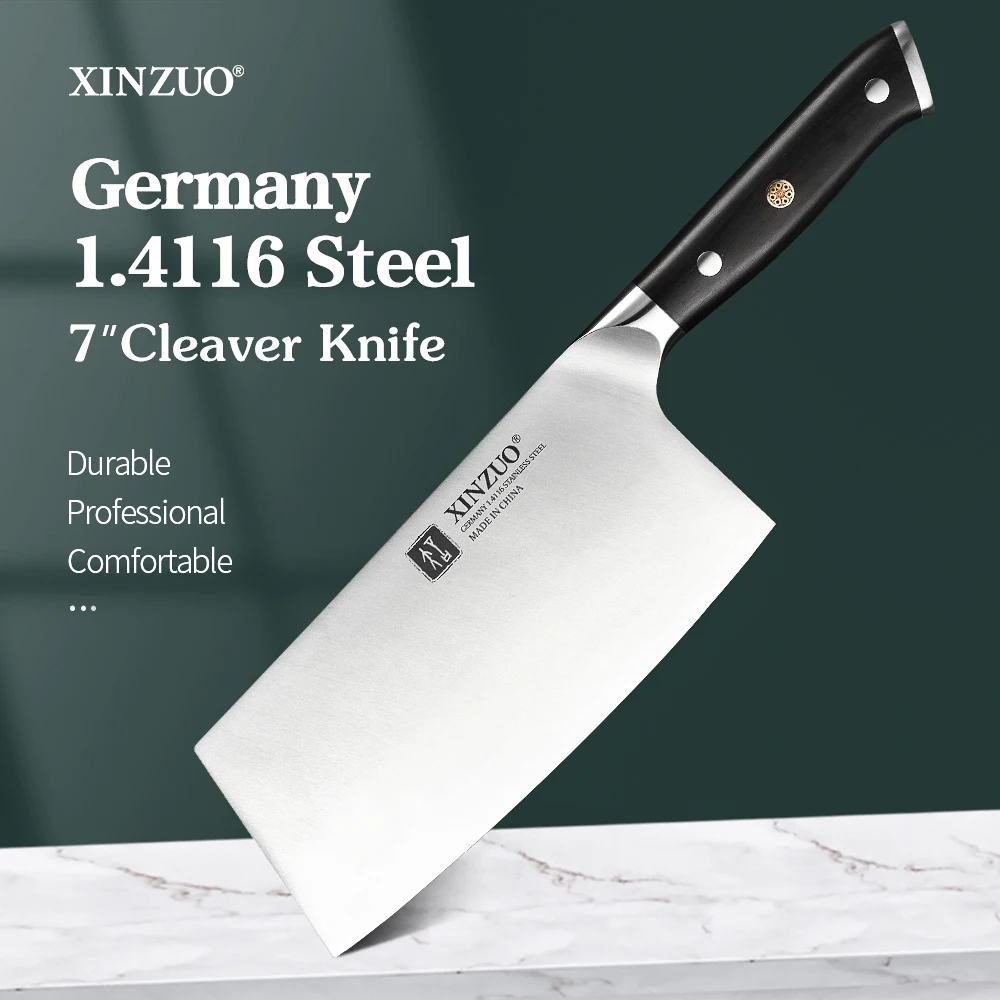 XINZUO 7\'\' Inches  Germany 1.4116 Stainless Steel Professional Kitchen Vegetables Meat Vege Slicer Cutting Knife