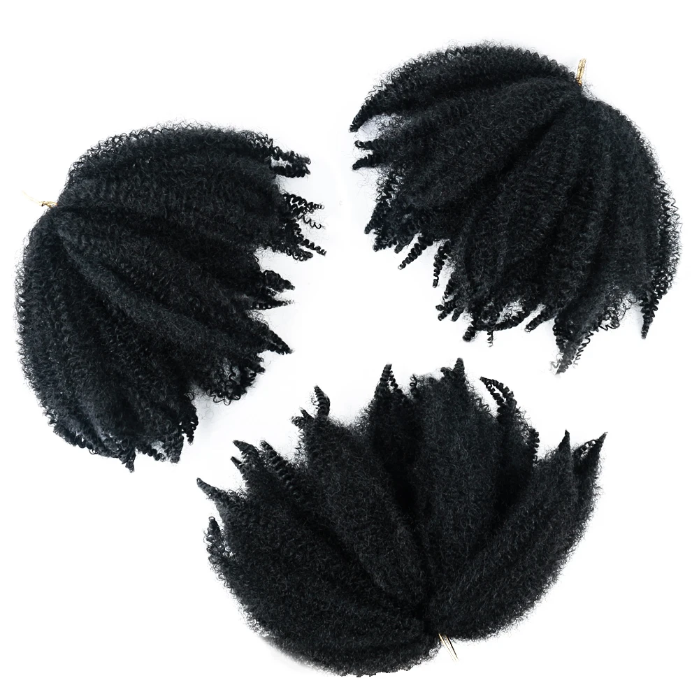 Tresses synthétiques Marley courtes 8 pouces, Extensions de cheveux Afro crépus au Crochet pour torsion violet bleu pour femmes noires