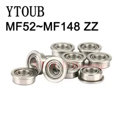 YTOUB 10pcs MF52ZZ MF62ZZ MF63ZZ MF74ZZ MF83ZZ MF84ZZ MF93ZZ To MF148ZZ Miniature Flange Bearing Metal Shielded Flanged Bearings