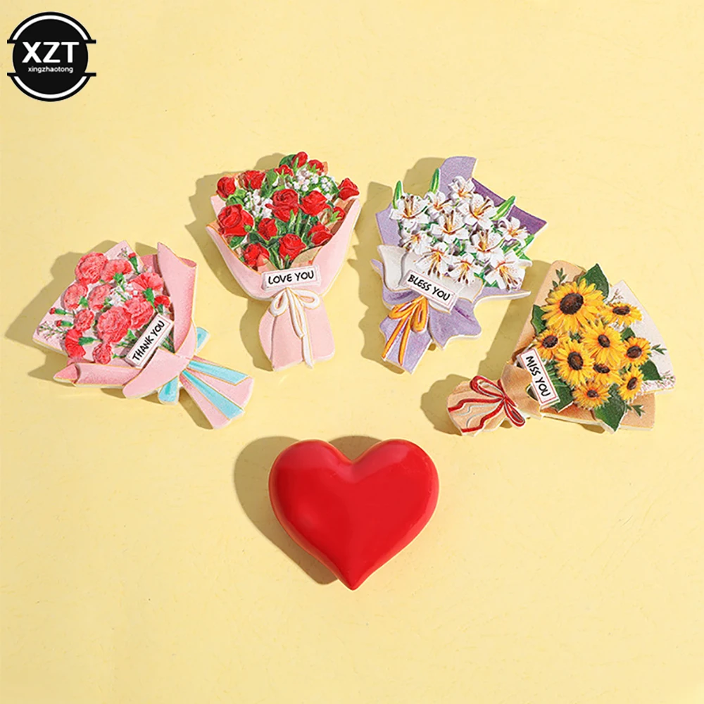 Creative Magnetic Refrigerator Stickers Children Ice Cream Flowers Three-dimensional Resin Refrigerator Decoration