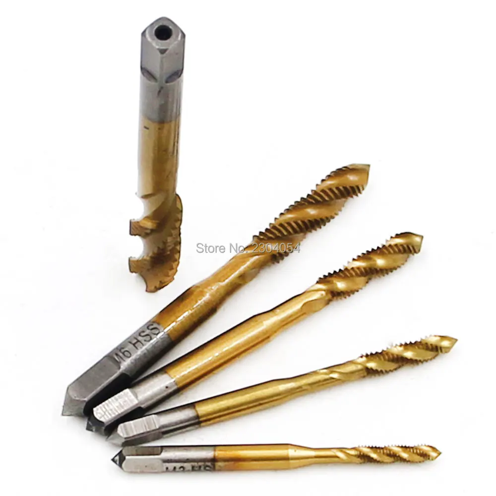 5 Teile/satz HSS 4341 Hand Tippen M3 M4 M5 M6 M8 Spirale Metric Rechte hand Gewinde Tippen Bohrer M3-m8 0,5mm-1,25mm Pitch spirale flöte tap