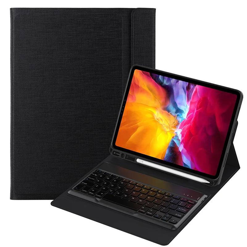 

Case For iPad Pro 11 12.9inch 2020 Wireless Bluetooth Keyboard Case with Pencil holder Tablet TPU+PU Leather Stand Cover Hot